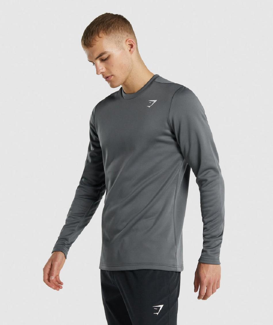 Correr Con Capucha Gymshark Arrival Crew Sweatshirt Hombre Gris | CO 3688JPQ